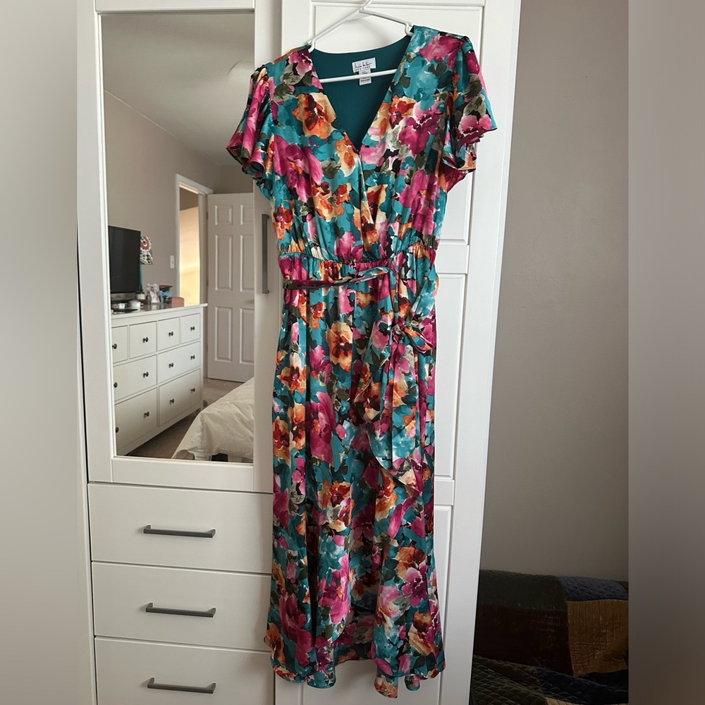 Satin Nicole Miller Multi Midi dress